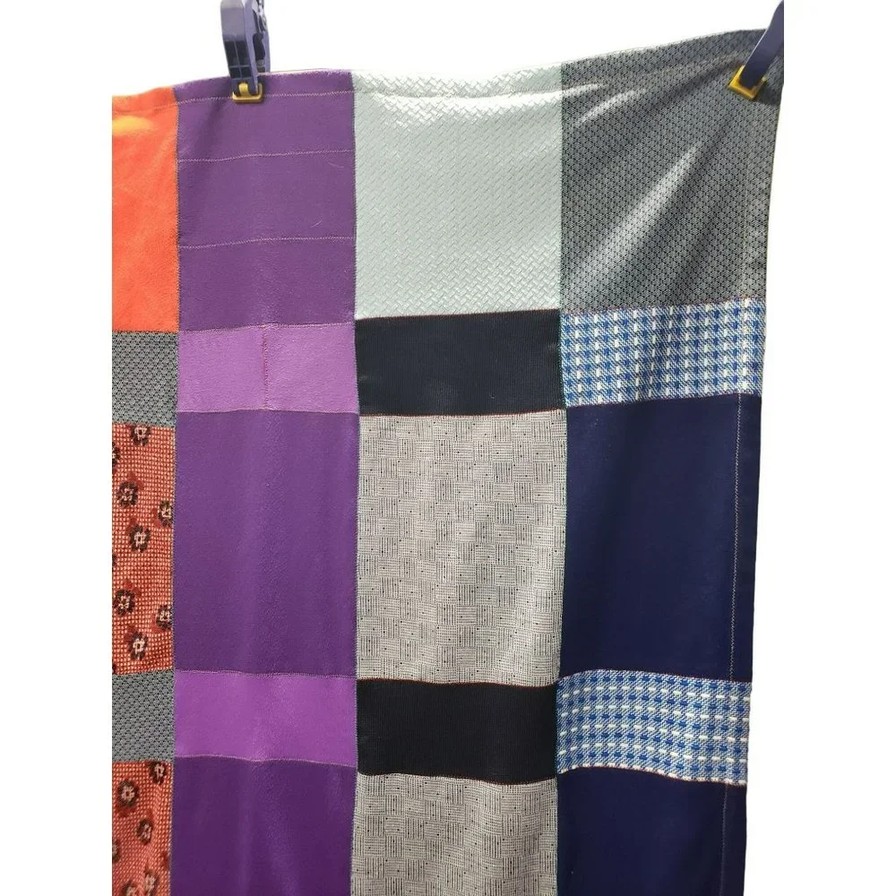Vtg Lightweight Patchwork Quilt Machine Sewn Double Knit Corduroy 37